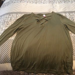 No Boundaries Olive Strappy Top Size Junior XXL